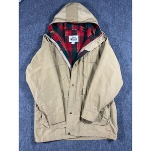 Vintage Woolrich Jacket Womens XL Plaid Lined Hooded Parka Outdoors Gorpcore